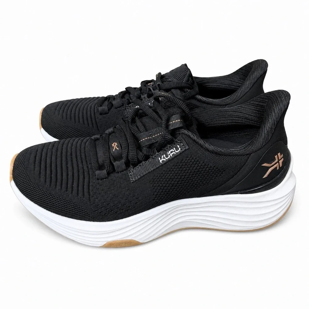 Kuru Atom 2 Black White Women's Size 8 Medium Athletic Running Walking Shoes